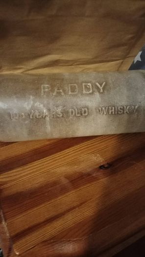 vintage  Paddy's whiskey bottle