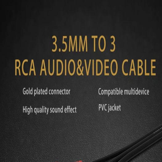 3.5mm Male jack to 3 RCA Male Audio Video Cable(Temp OUT OF STOCK)