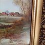 Vintage Framed Print - Spencer Coleman 'Village in Autumn' Ornate Gilt Frame Image 3