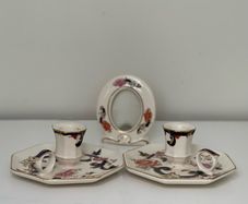 Masons Ironstone Blue Mandalay Candle Holders (Pair) and Matching Photo Frame