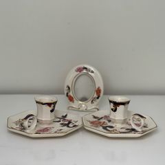 Masons Ironstone Blue Mandalay Candle Holders (Pair) and Matching Photo Frame
