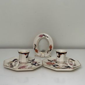 Masons Ironstone Blue Mandalay Candle Holders (Pair) and Matching Photo Frame
