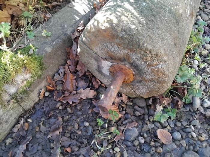antique granite roller