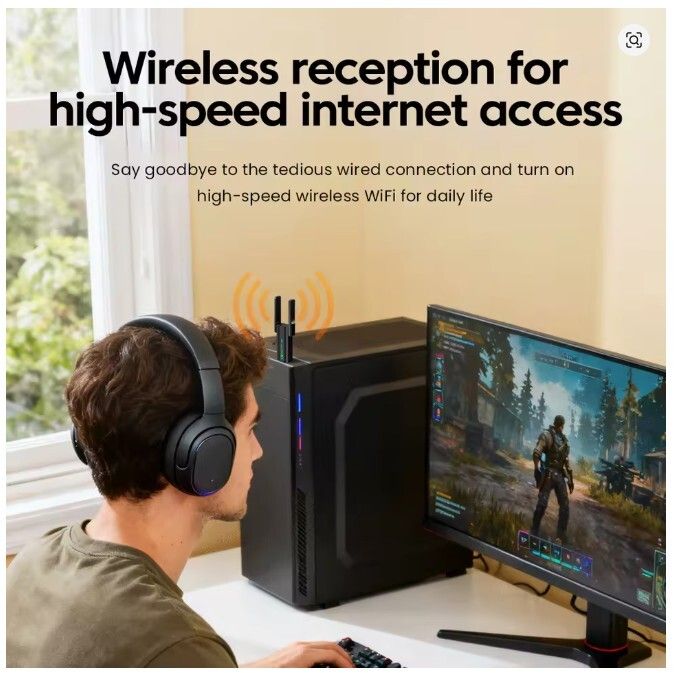 650Mbps WiFi USB Adapter 2.4GHz+5.8GHz Dual Band Wireless Network Card Driver Free For PC Windows XP/7/8/8.1/10/11