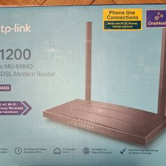 Wi-fi Ptp-link Ac 1200 Wireless Mu-mimo Vdsl/ Adsl Modem Router  New Never Used