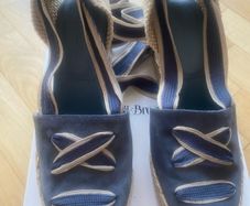 Russell & Bromley Hale Tie blue suede espadrilles