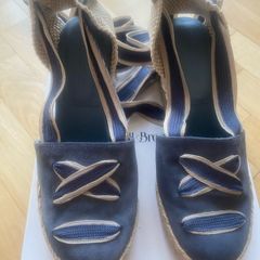Russell & Bromley Hale Tie blue suede espadrilles