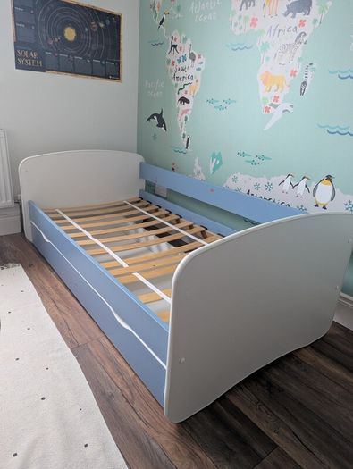 Kids Bed with Storage Drawer and Mattress, Cicero Toddler Bed (80x160cm)