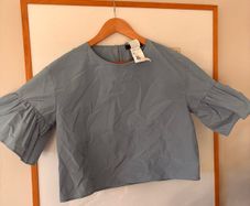 Max Mara top in lovely blue last season