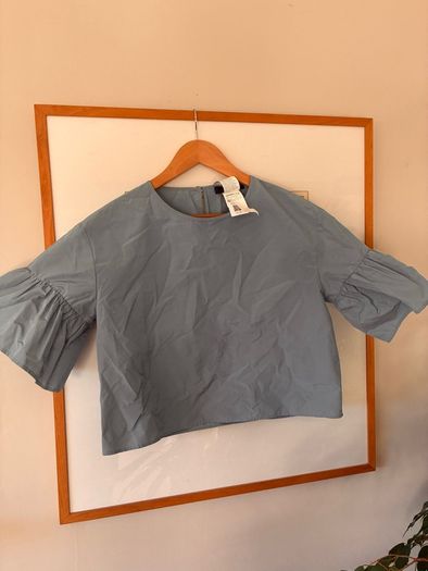 Max Mara top in lovely blue last season