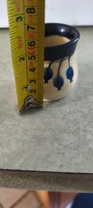 Vintage Cream & Navy J-H Pottery Milk/Cream Jug - 5 1/2 cm high