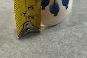 Vintage Cream &amp; Navy J-H Pottery Milk/Cream Jug - 5 1/2 cm high