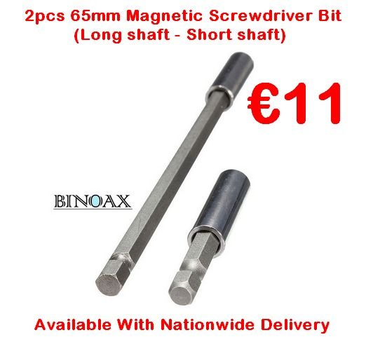 2pcs 65mm Magnetic Screwdriver Bit (Long shaft - Short shaft)