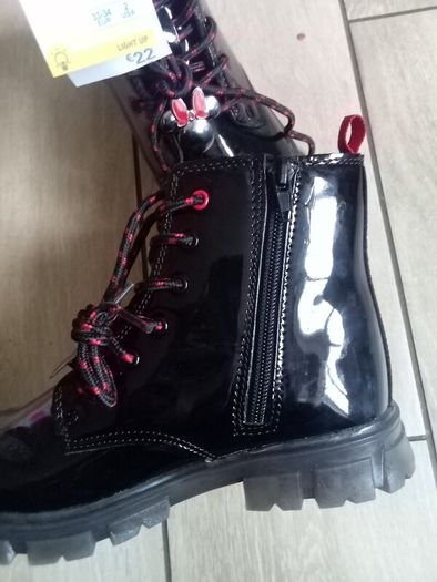 girls Disney boots size by 1....light up soles