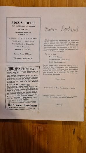 1966 See Ireland Adevrtising Tourist Book. The Scenic, Cultural And History. First Edition. Large Volume Book In Very Good Condition.