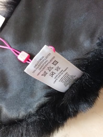 Savada Faux  Fur Black  Scarf/Long Collar.  S. One Size. B.N.W.T