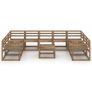 10 Piece Garden Lounge Set Brown Impregnated Pinewood Image 2