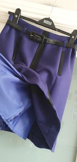 M&S A-line cobalt skirt with belt Sz 6 UK