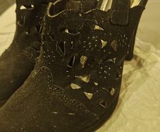 Black suede heels