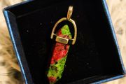 Ruby Zoisite Crystal Pendant Unique Natural Gemstone