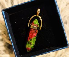 Ruby Zoisite Crystal Pendant Unique Natural Gemstone