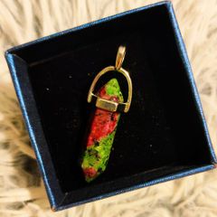 Ruby Zoisite Crystal Pendant Unique Natural Gemstone