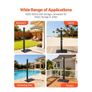 35L Solar Heated Shower, 195cm Showerhead Height Outdoor Shower, with Floor Kit & Foot Faucet, Hot & Cold Water Adjustment, Freestanding for Backyard Image 6