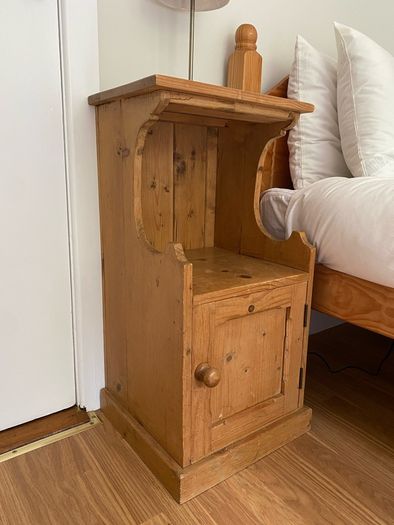 Rustic solid pine bedside locker