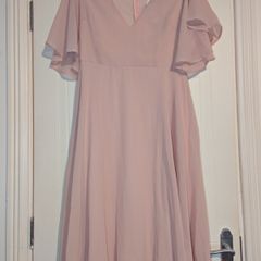 stunning Chiffon angel sleeve midi skater dress from Boohoo