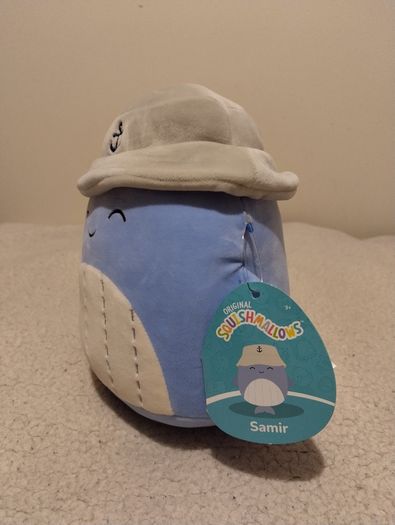 Squishmallows Samir the Blue Whale with Bucket Hat,  NEW WITH TAGS