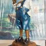 Smoking Boy - Cold Painted Bronze, Marble, Signed Image 2