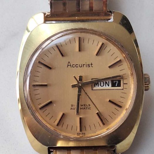 Vintage Accurist 21 Jewels Automatic Watch - Gold Tone