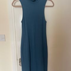 Zara Body-Con Ribbed Blue Dress