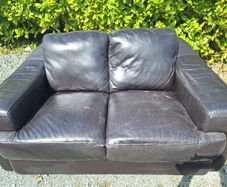 2 Seater Black leather sofa