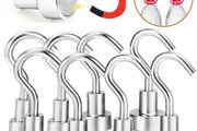 10Pcs Strong Magnetic Hooks Load Bearing Hook MultiPurpose Storage For Home Kitchen Bar Storage Key Hanging Hanger