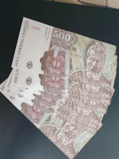 Selling Lot 10 pcs  500 lei 1991 Romania UNC consecutive serial nr