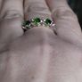 A 925 sterling silver ring with green and pink stones. Image 6