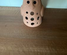 Terracotta owl garden ornament