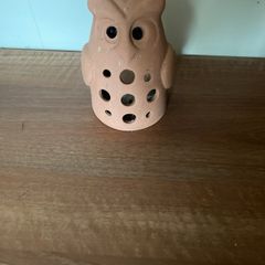 Terracotta owl garden ornament
