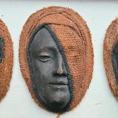 Set of Three Vintage African Terracotta Masks