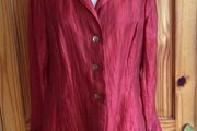 Ladies red rust linen blend crinkle lightweight dress jacket size 16 Includes postage