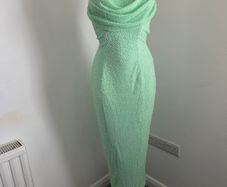 Worn once, like new - Size 10 Stunning Oh Polly Mint green heavily beaded gown.