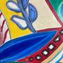 Framed Original Art Cubist Folk Art Original Gift Image 9