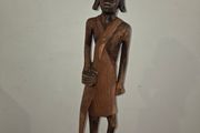 Tall carved wooden African Statue