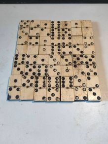 Circa 1900 Bone and Ebonised Domino Set
