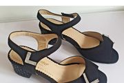 PieSanto Black Suede Sandals EU35 UK2 Rhinestone Block Heel BNIB Spain  CAN POST