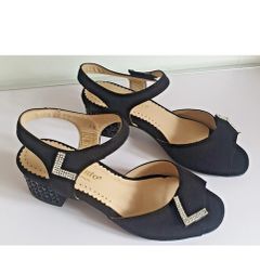 PieSanto Black Suede Sandals EU35 UK2 Rhinestone Block Heel BNIB Spain  CAN POST