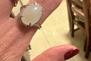 Sterling silver ring with Hetian Jade