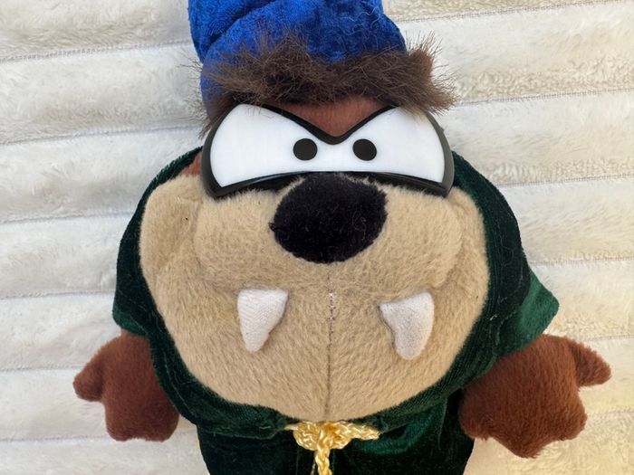 Vintage Taz in the Green robe Blue Hat Approx. 27 cm. Used Please see photos