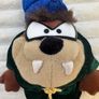 Vintage Taz in the Green robe Blue Hat Approx. 27 cm. Used Please see photos Image 3
